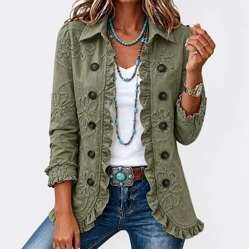 Petalvienne™ Floral Utility Jacket — Turn Heads with Effortless Vintage Charm and Feminine Grace