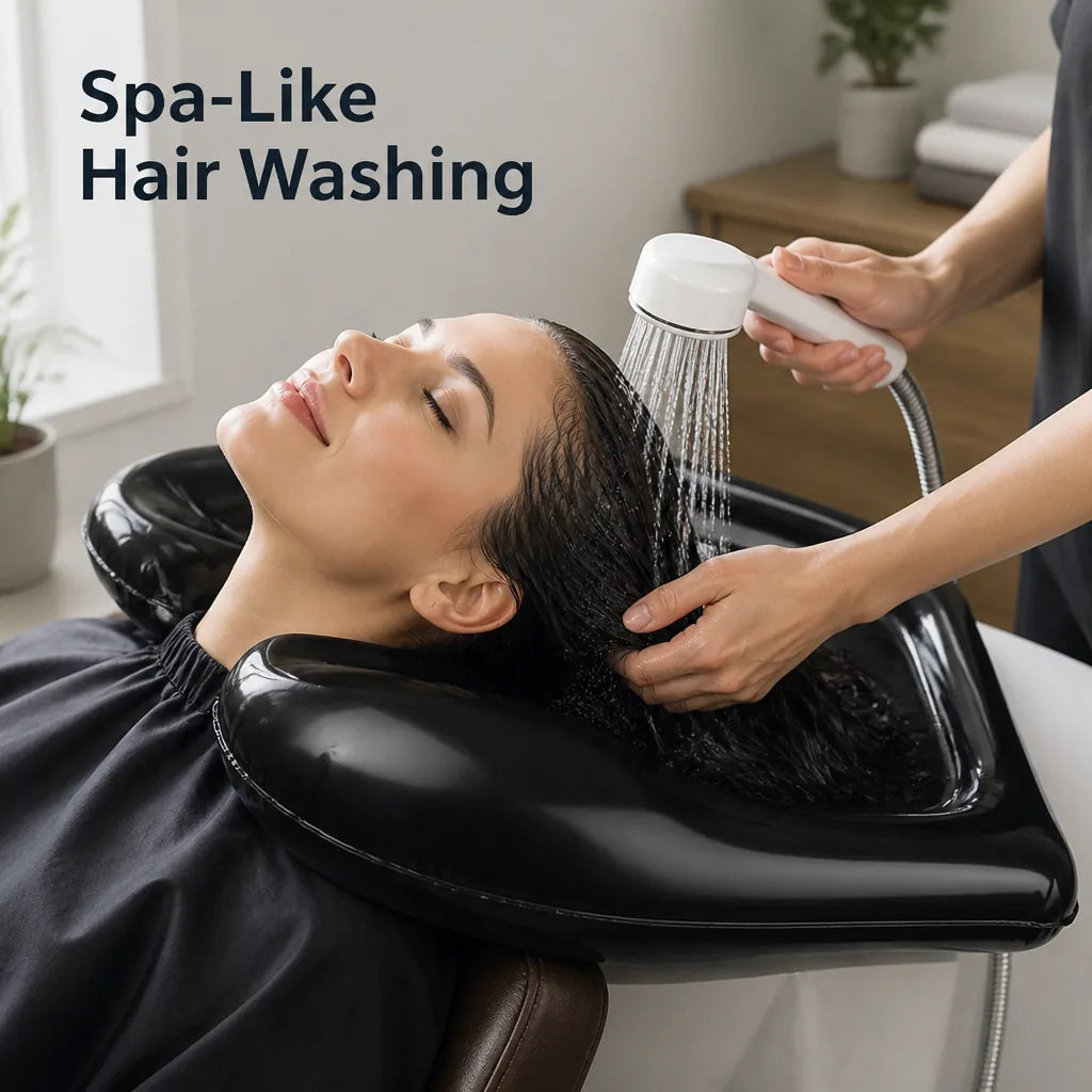 FlowEase™ Inflatable Shampoo Basin — Wrap Your Neck in Soothing Comfort and Say Goodbye to Messy Washes Forever