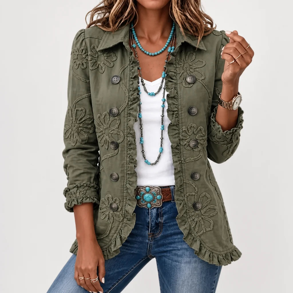 Petalvienne™ Floral Utility Jacket — Turn Heads with Effortless Vintage Charm and Feminine Grace