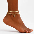 LumeaCharm™ Gold Initial Anklets — Wear Your Unique Story with Effortless Grace