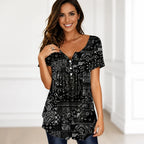 CelestaCharm™ V-Neck Top — Breeze Through Your Day in Effortless Cool Confidence