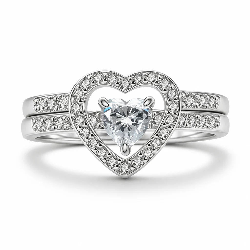AmourArc™ Halo Ring Set — Ignite Passion with Every Sparkling Glance