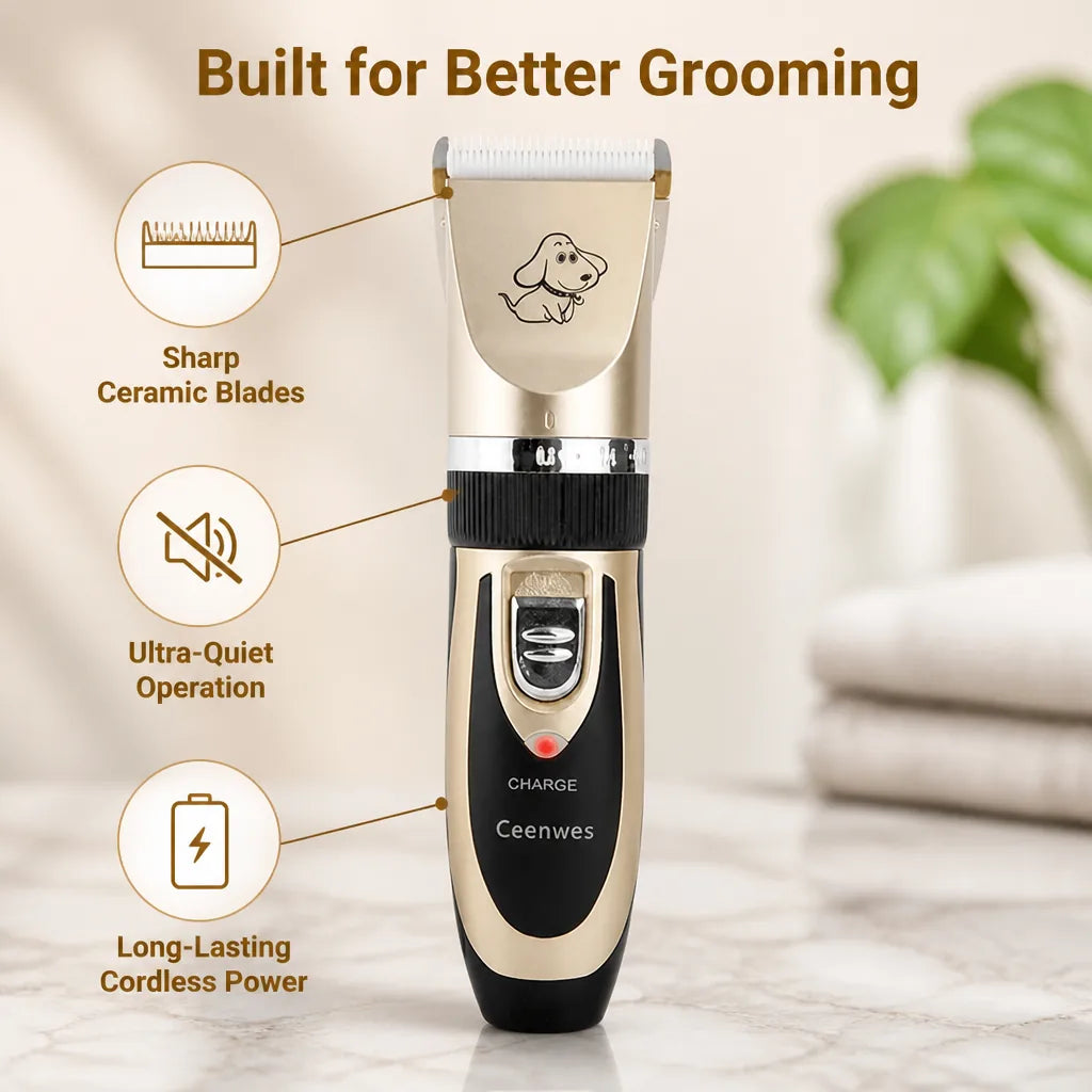 WhisperClip™ — Calm Every Pet with Effortless, Silent Precision Grooming