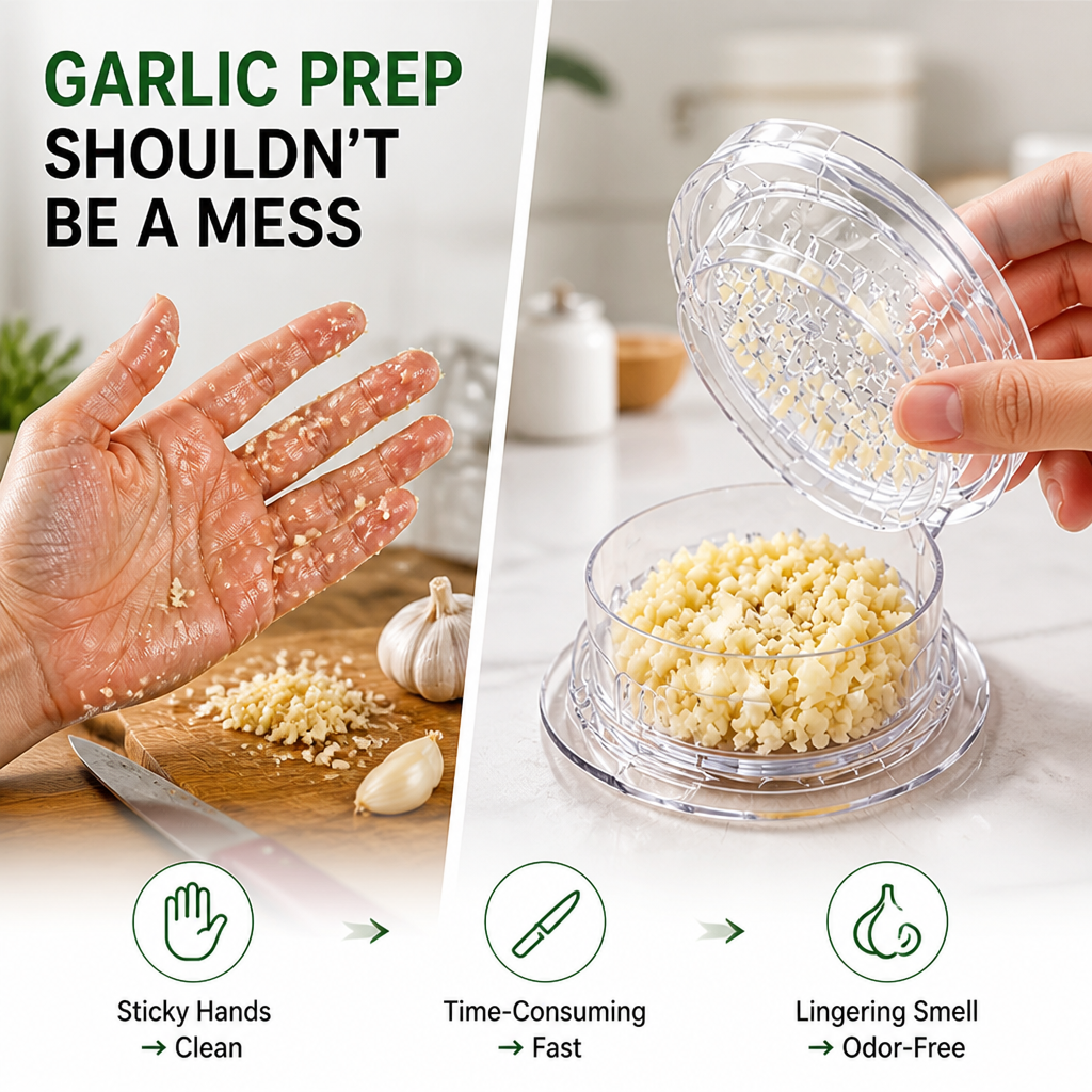 CloveCrush™ — Crush Garlic Mess-Free and Unleash Bold Flavor Instantly