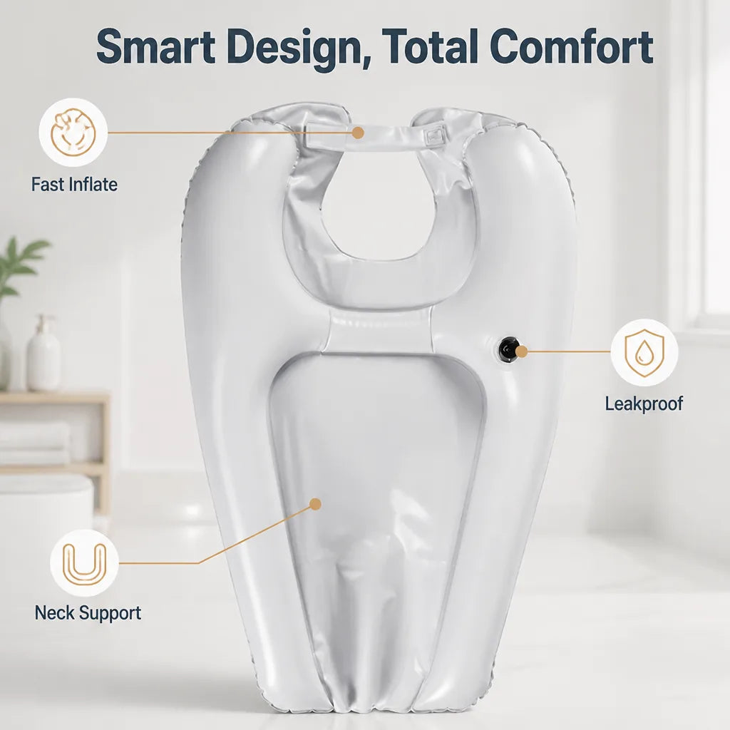 FlowEase™ Inflatable Shampoo Basin — Wrap Your Neck in Soothing Comfort and Say Goodbye to Messy Washes Forever