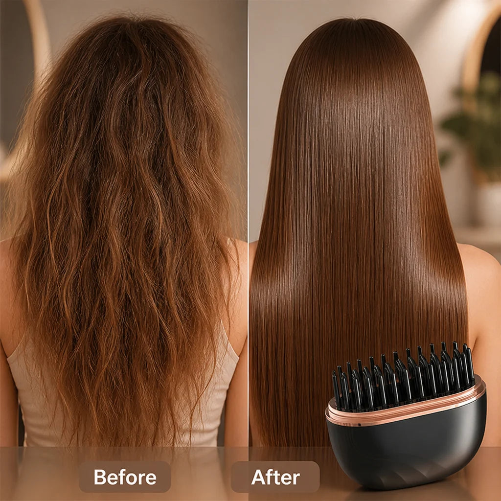 MetroLuxe™ Cordless Hair Straightener Comb — Transform Your Hair Into Silky, Radiant Perfection Instantly