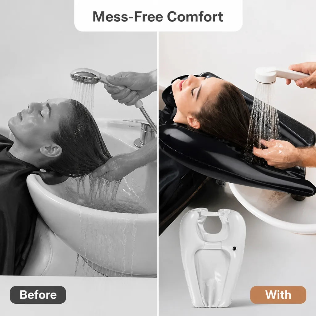FlowEase™ Inflatable Shampoo Basin — Wrap Your Neck in Soothing Comfort and Say Goodbye to Messy Washes Forever