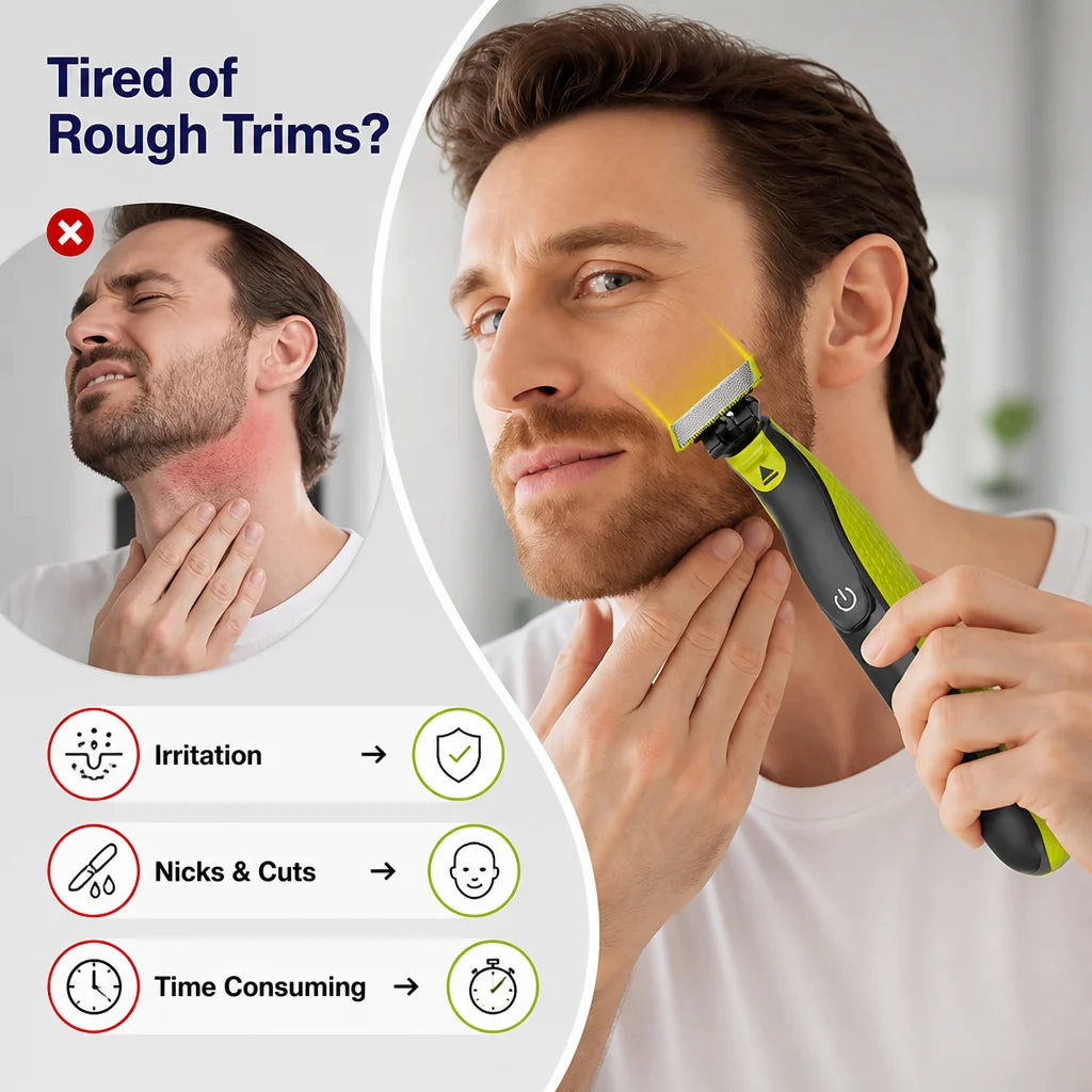 GlideTrim™ — Glide Through Grooming with Effortless, Skin-Safe Precision
