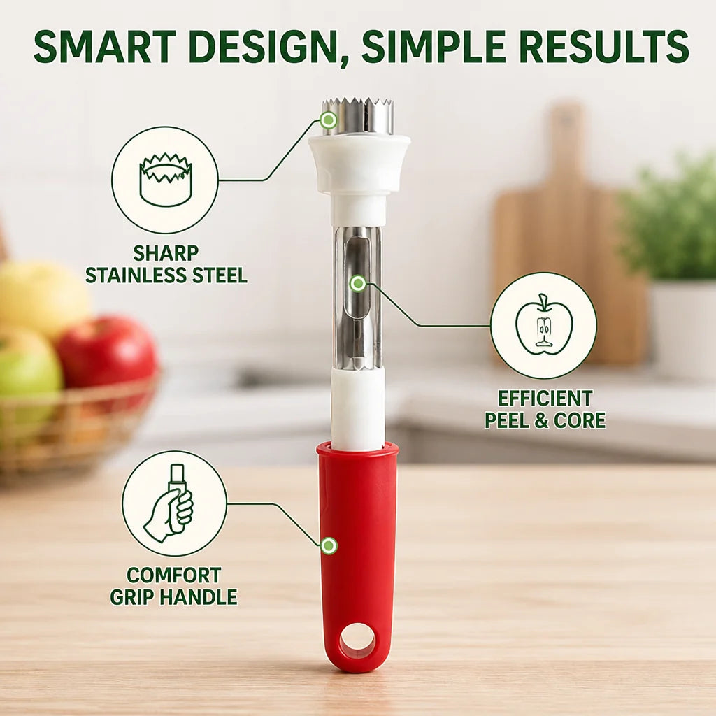 CoreCraft™ — Peel and Core Apples Instantly for Effortless Kitchen Joy