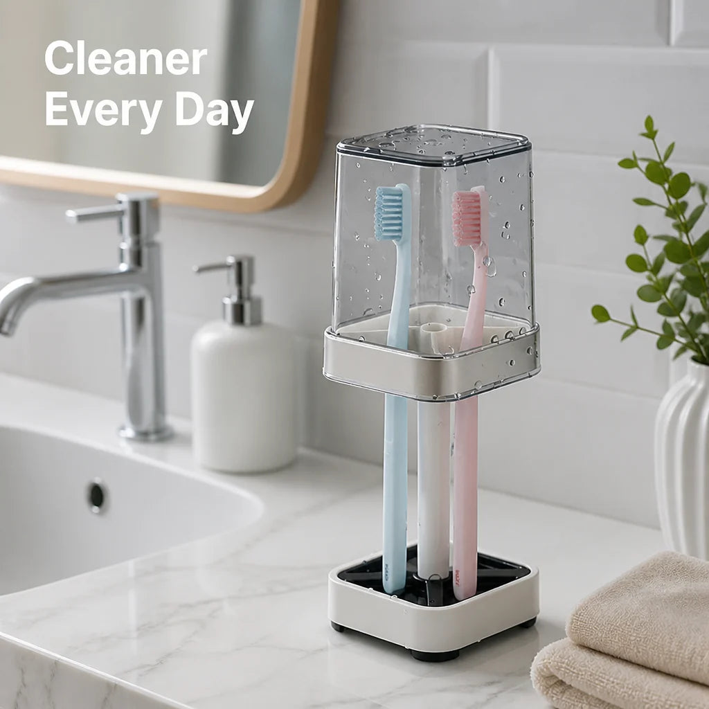 BristleBay™ Toothbrush Organizer — Keep Your Bathroom Fresh, Germ-Free, and Clutter-Free Every Day