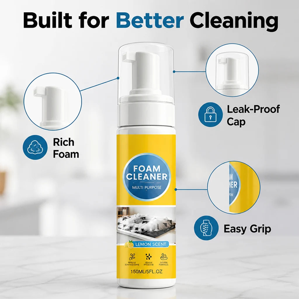 Foamvanta™ Foam Cleanser — Effortlessly Blast Grease and Ignite Fresh Lemon Sparkle