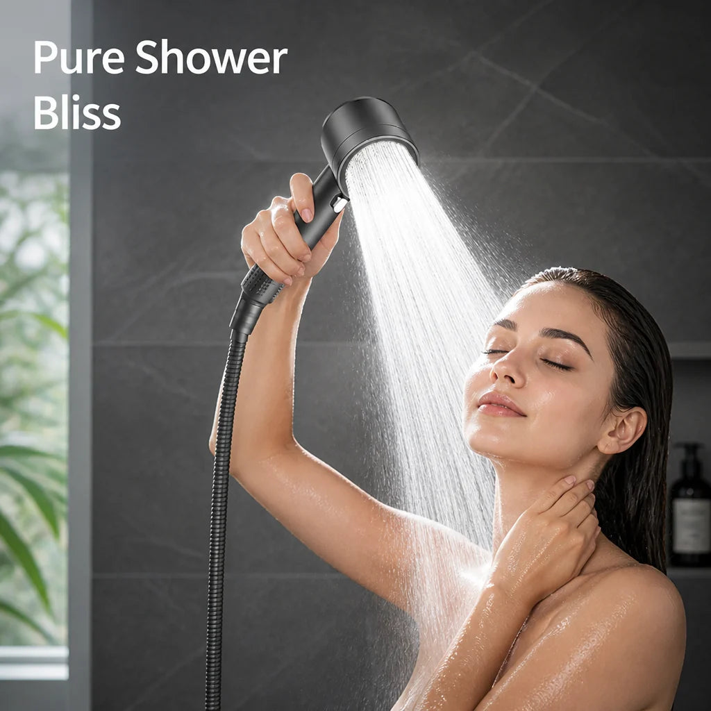 Hydroniva™ 4-Mode Shower Head — high-pressure handheld shower head with multiple spray modes