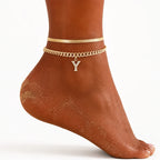 LumeaCharm™ Gold Initial Anklets — Wear Your Unique Story with Effortless Grace
