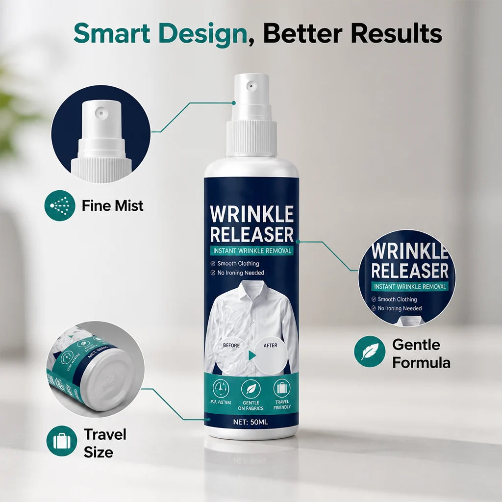 CreaseAway™ Wrinkle Release Spray — Instantly Flawless, Fresh Clothes Anytime, Anywhere