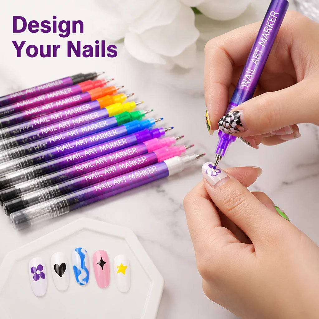 Nailivora™ 12-Color Nail Art Marker Set — Create Jaw-Dropping Designs That Turn Heads Instantly