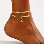 LumeaCharm™ Gold Initial Anklets — Wear Your Unique Story with Effortless Grace