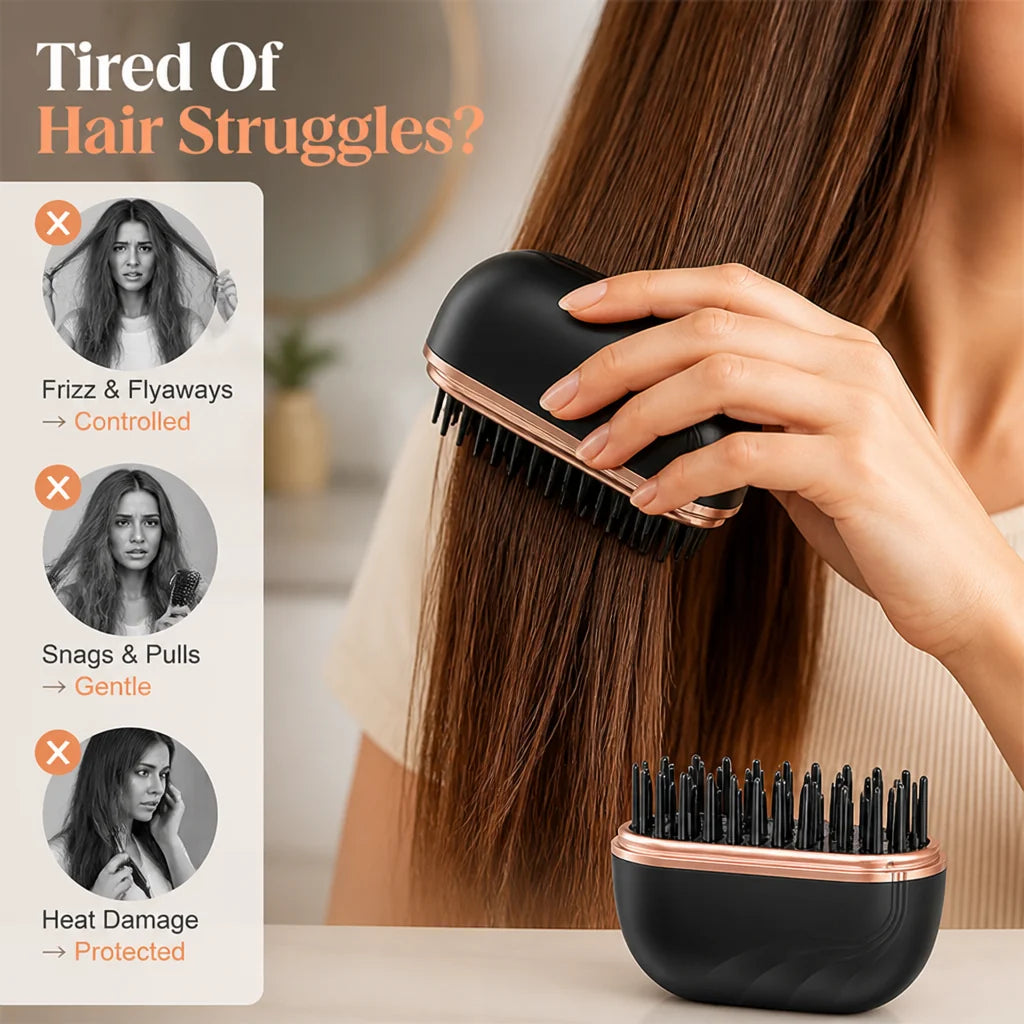 MetroLuxe™ Cordless Hair Straightener Comb — Transform Your Hair Into Silky, Radiant Perfection Instantly