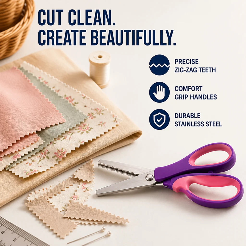 SliceCraft™ Pinking Shears — Master Every Cut with Effortless Precision and Fray-Free Style