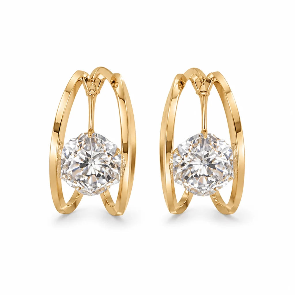 LumaLuxe™ Double Hoop Earrings — Command Every Room with Effortless Glow and Weightless Confidence