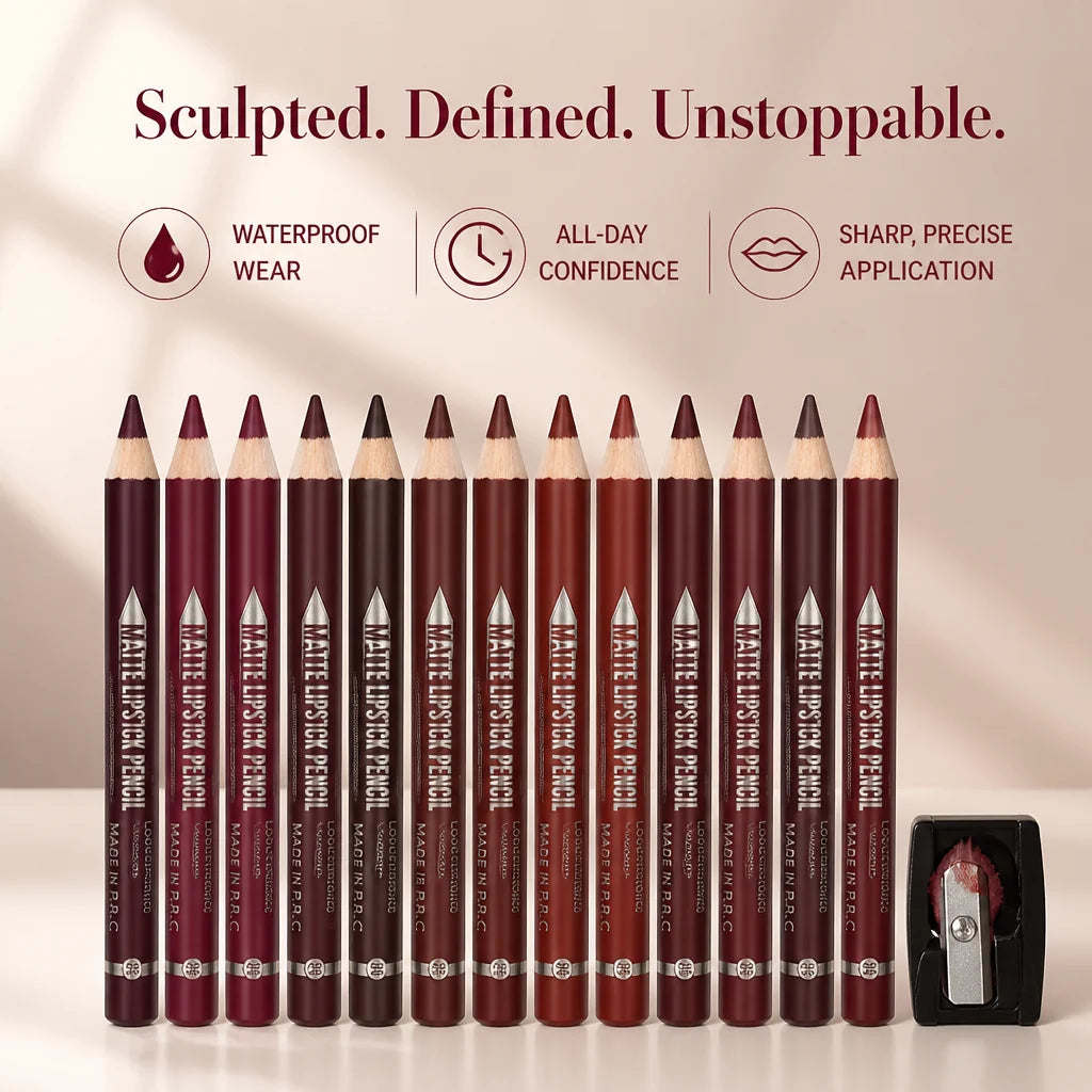 PoutForge™ 12-Piece Matte Lip Sculpting Set — Unleash Bold, All-Day Confidence with Perfectly Defined Lips