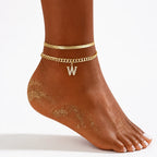 LumeaCharm™ Gold Initial Anklets — Wear Your Unique Story with Effortless Grace