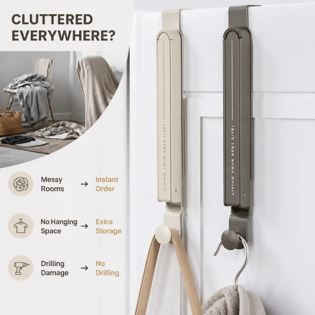 HangFold™ Foldable Hooks Hanger — Instantly Declutter Any Space and Feel Total Freedom