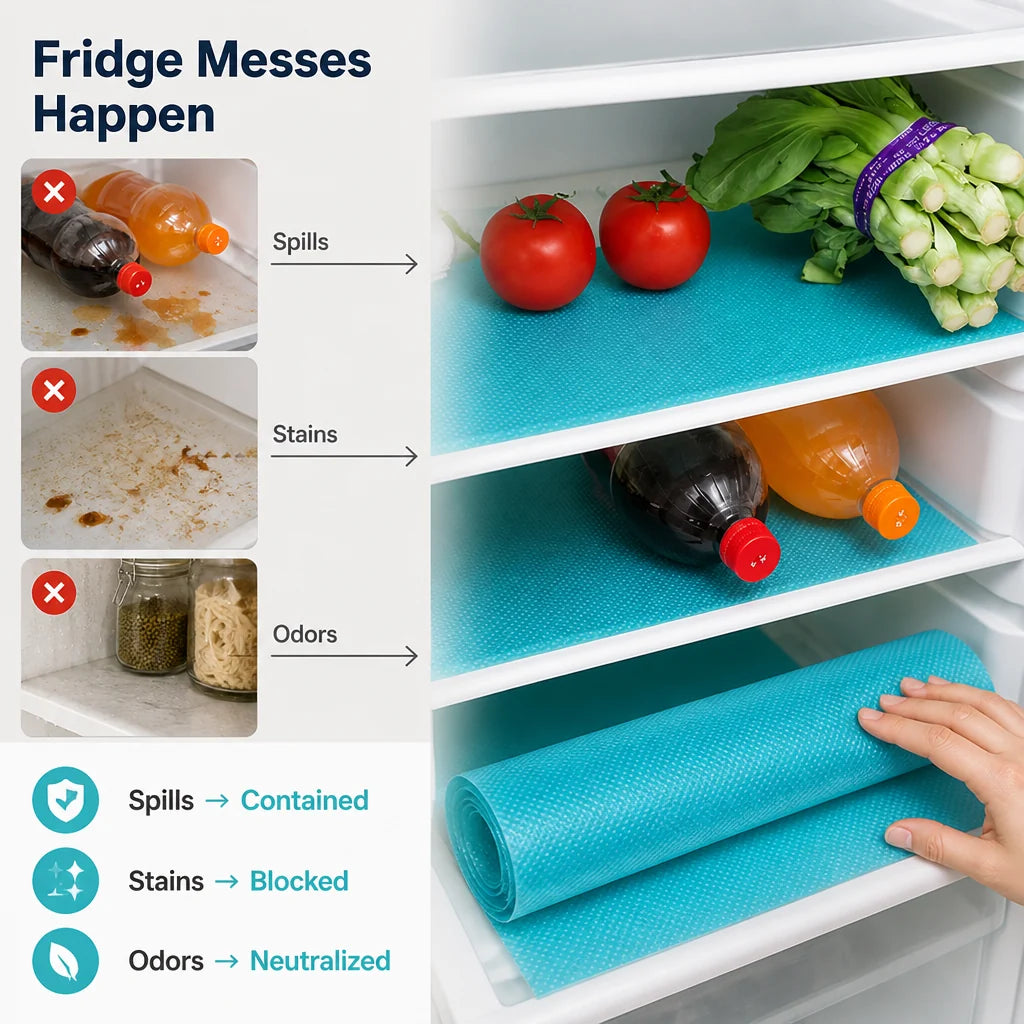 GlaciaGuard™ Liners — Turn Your Fridge Into a Fresh, Spotless Sanctuary Every Day